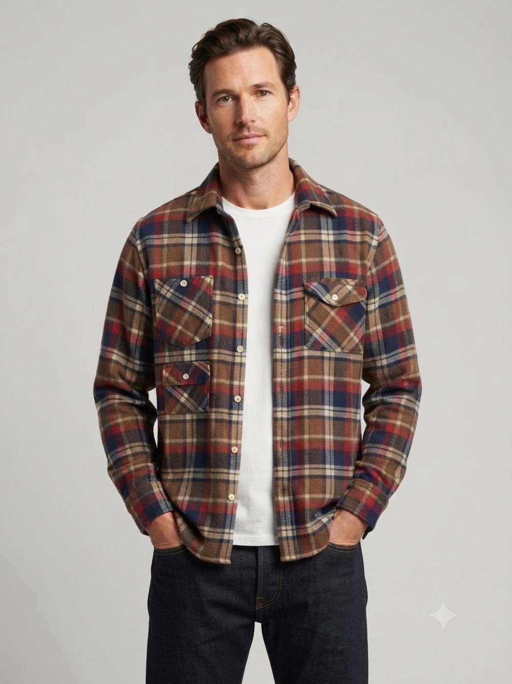 Threads 4 Thought Sustainable Organic Cotton Plaid Flannel Shirt Men's Size L